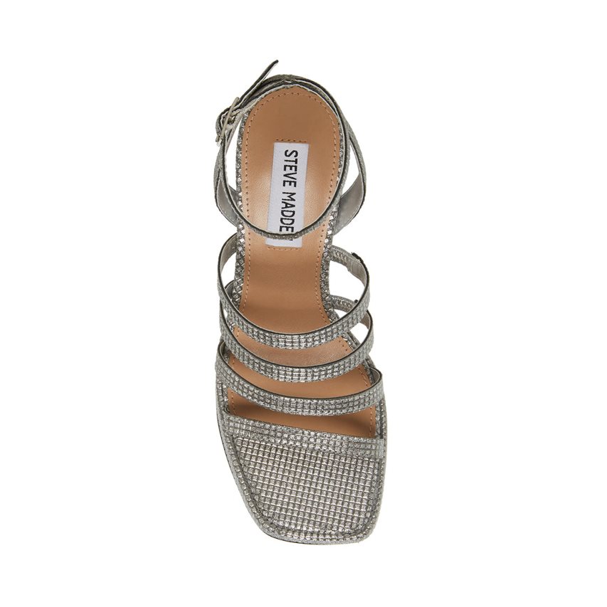 Sandalias Tacones Steve Madden Marilyn Mujer Plateadas | ES HY9604